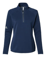 Adidas A589 Women's Spacer Quarter-Zip Pullover #color_Collegiate Navy