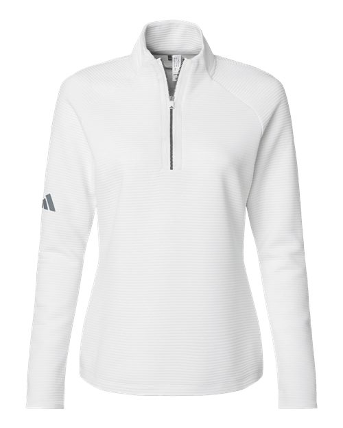 Adidas A589 Women's Spacer Quarter-Zip Pullover #color_Core White
