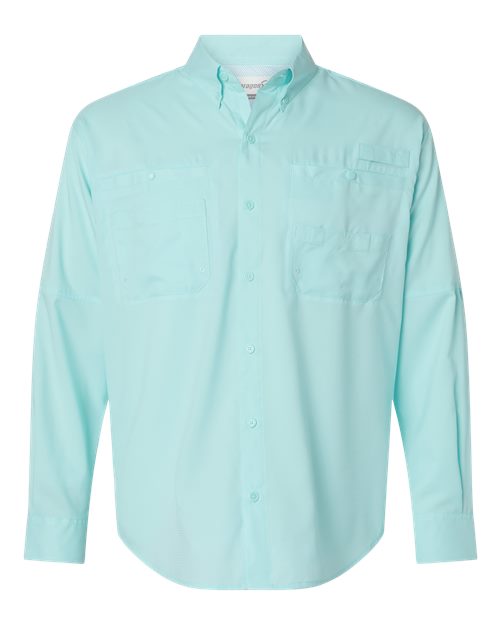 Paragon 702 Kitty Hawk Performance Long Sleeve Fishing Shirt #color_Aqua Blue