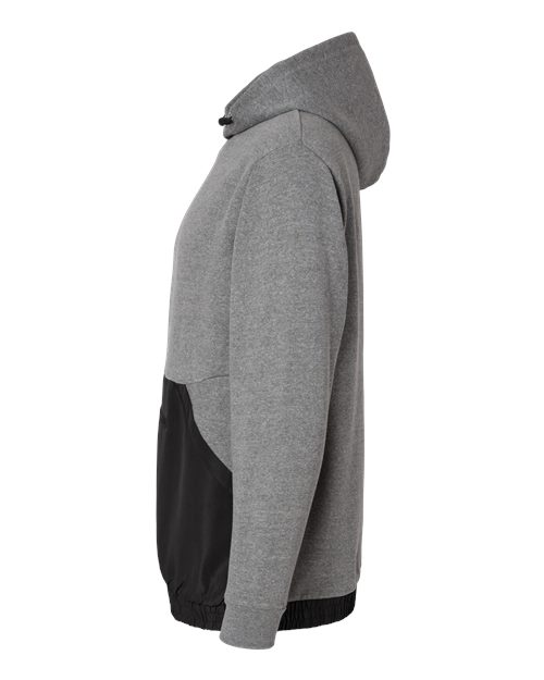 MV Sport 23112 Mixed Media Hooded Sweatshirt #color_Graphite/ Black