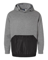 MV Sport 23112 Mixed Media Hooded Sweatshirt #color_Graphite/ Black
