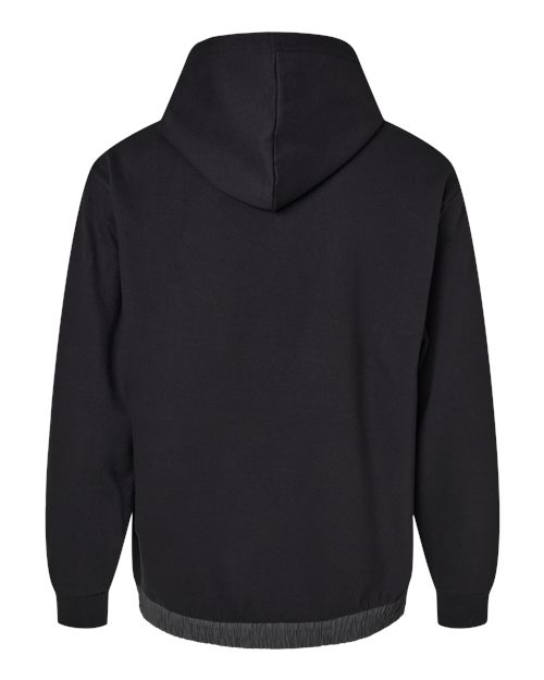 MV Sport 23112 Mixed Media Hooded Sweatshirt #color_Black/ Charcoal