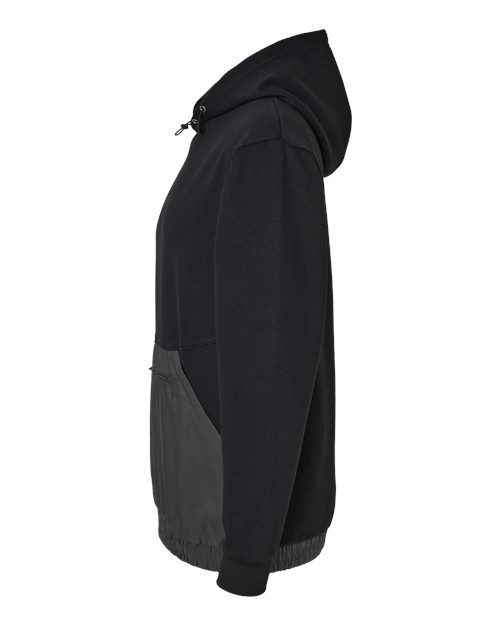 MV Sport 23112 Mixed Media Hooded Sweatshirt #color_Black/ Charcoal