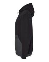MV Sport 23112 Mixed Media Hooded Sweatshirt #color_Black/ Charcoal