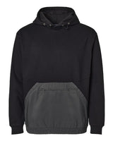 MV Sport 23112 Mixed Media Hooded Sweatshirt #color_Black/ Charcoal