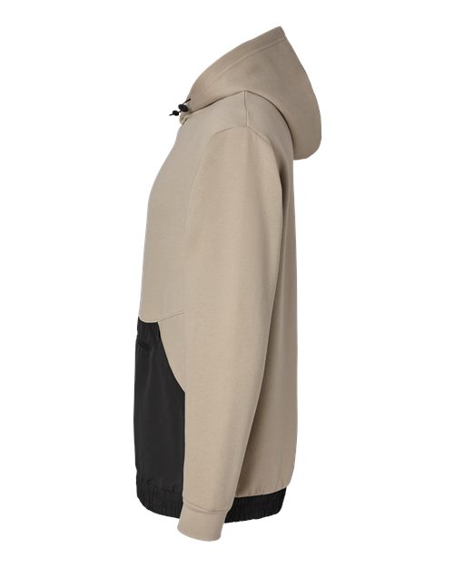 MV Sport 23112 Mixed Media Hooded Sweatshirt #color_Atmosphere/ Black