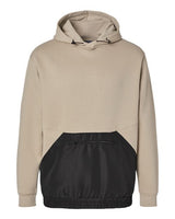 MV Sport 23112 Mixed Media Hooded Sweatshirt #color_Atmosphere/ Black