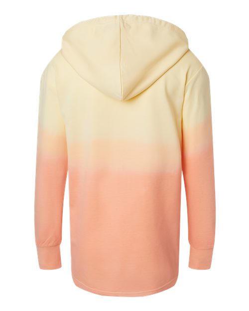 MV Sport W20185 Women's French Terry Ombré Hooded Sweatshirt #color_Sunray/ Creamsicle