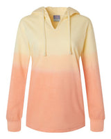 MV Sport W20185 Women's French Terry Ombré Hooded Sweatshirt #color_Sunray/ Creamsicle