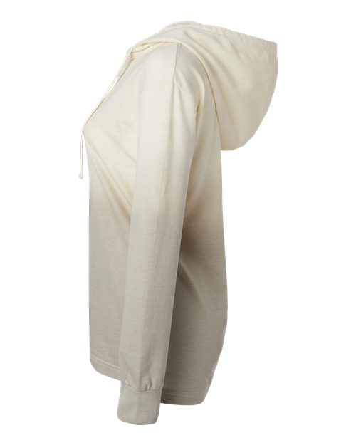 MV Sport W20185 Women's French Terry Ombré Hooded Sweatshirt #color_Ecru/ Atmosphere