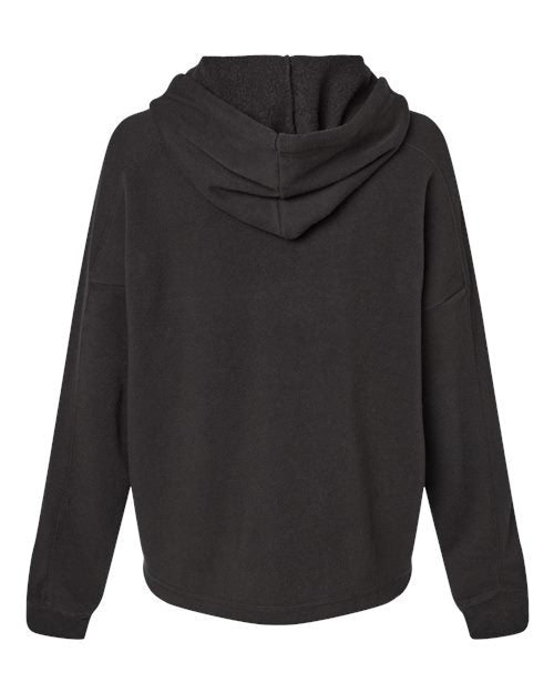 MV Sport W23101 Women's Angel Fleece Crop Hooded Sweatshirt #color_Black