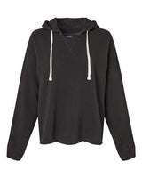 MV Sport W23101 Women's Angel Fleece Crop Hooded Sweatshirt #color_Black