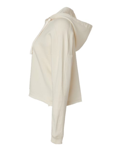 MV Sport W23101 Women's Angel Fleece Crop Hooded Sweatshirt #color_Ecru