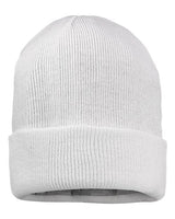 ""Sportsman SP12JL 12" Jersey Lined Cuffed Beanie" #color_White"