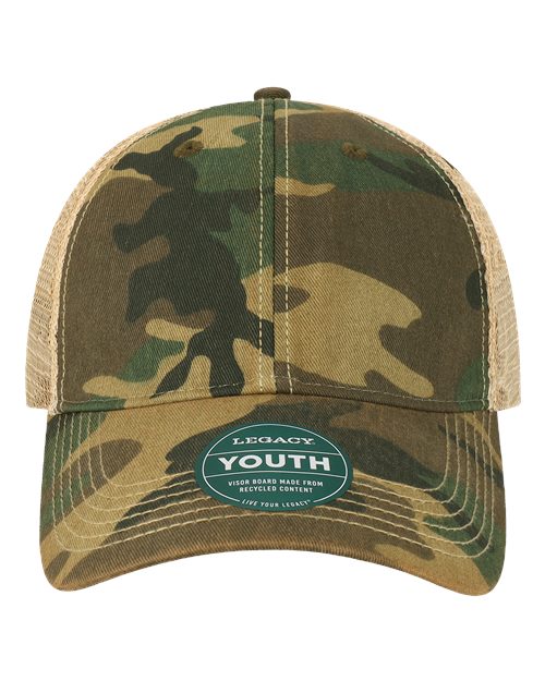 LEGACY OFAY Youth Old Favorite Trucker Cap #color_Army Camo/ Khaki