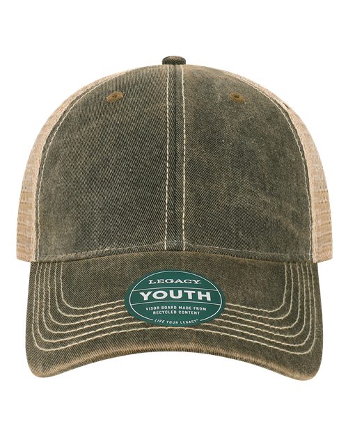LEGACY OFAY Youth Old Favorite Trucker Cap #color_Black/ Khaki