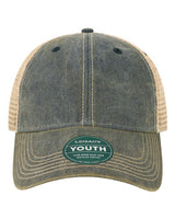LEGACY OFAY Youth Old Favorite Trucker Cap #color_Navy/ Khaki