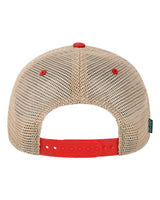 LEGACY OFAY Youth Old Favorite Trucker Cap #color_Scarlet Red/ Khaki