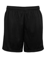 ""Badger 2225 Youth Tricot 4" Mesh Shorts" #color_Black"