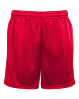 ""Badger 2225 Youth Tricot 4" Mesh Shorts" #color_Red"