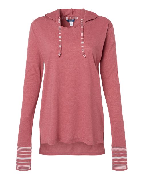MV Sport W19439 Women's Heathered Jersey Hooded Tunic #color_Dusty Rose