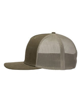 Sportsman SP1550 Modern Five-Panel Trucker Fit Cap #color_Dark Olive Green/ Khaki