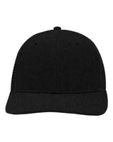 Sportsman SP1650 Modern Six-Panel Trucker Fit Cap #color_X Hatch Black/ Black
