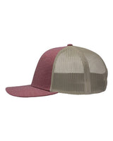 Sportsman SP1650 Modern Six-Panel Trucker Fit Cap #color_X Hatch Red/ Khaki