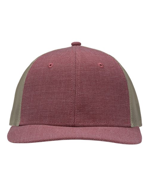 Sportsman SP1650 Modern Six-Panel Trucker Fit Cap #color_X Hatch Red/ Khaki