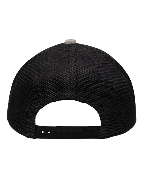 Sportsman SP1650 Modern Six-Panel Trucker Fit Cap #color_Grey Heather/ Black