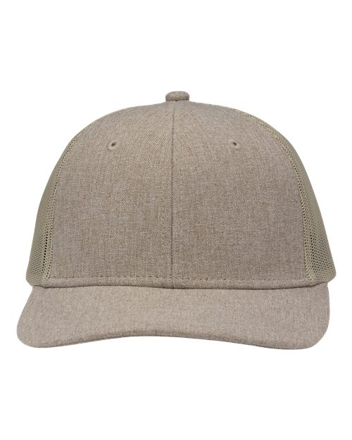 Sportsman SP1650 Modern Six-Panel Trucker Fit Cap #color_Khaki Heather/ Khaki