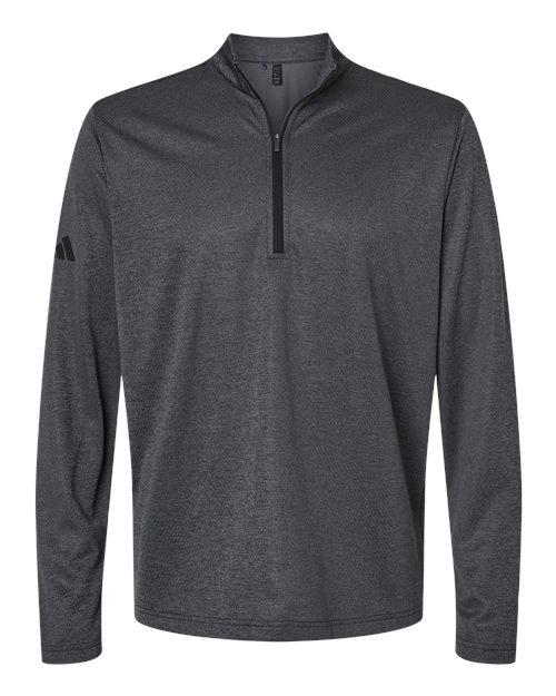Adidas A593 Space Dyed Quarter-Zip Pullover #color_Black Melange