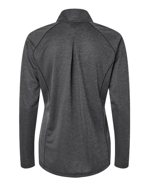 Adidas A594 Women's Space Dyed Quarter-Zip Pullover #color_Black Melange