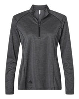 Adidas A594 Women's Space Dyed Quarter-Zip Pullover #color_Black Melange