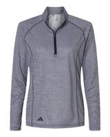 Adidas A594 Women's Space Dyed Quarter-Zip Pullover #color_Collegiate Navy Melange