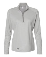 Adidas A594 Women's Space Dyed Quarter-Zip Pullover #color_Grey One Heather