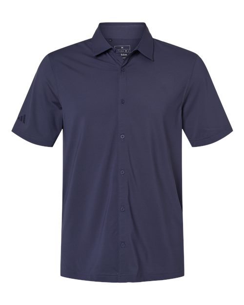 Adidas A595 Button Down Short Sleeve Shirt #color_Shadow Navy