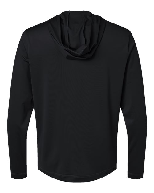Adidas A596 Lightweight Performance Quarter-Zip Hooded Pullover #color_Black