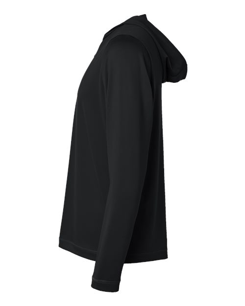 Adidas A596 Lightweight Performance Quarter-Zip Hooded Pullover #color_Black