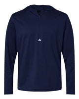 Adidas A596 Lightweight Performance Quarter-Zip Hooded Pullover #color_Collegiate Navy