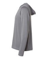 Adidas A596 Lightweight Performance Quarter-Zip Hooded Pullover #color_Grey Three