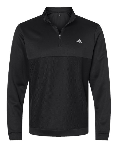 Adidas A2001 Ultimate365 Textured Quarter-Zip Pullover #color_Black