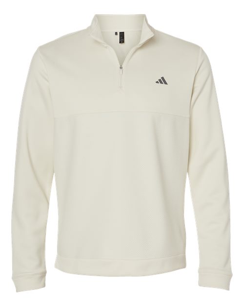 Adidas A2001 Ultimate365 Textured Quarter-Zip Pullover #color_Ivory