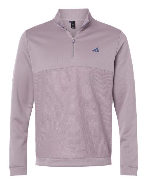 Adidas A2001 Ultimate365 Textured Quarter-Zip Pullover #color_Preloved Fig