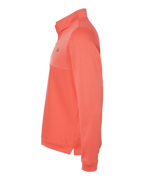 Adidas A2001 Ultimate365 Textured Quarter-Zip Pullover #color_Preloved Scarlet