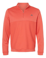 Adidas A2001 Ultimate365 Textured Quarter-Zip Pullover #color_Preloved Scarlet