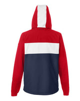 Nautica N17174 Unisex Windward Pullover Anorak #color_TRU RED/ NA NAVY