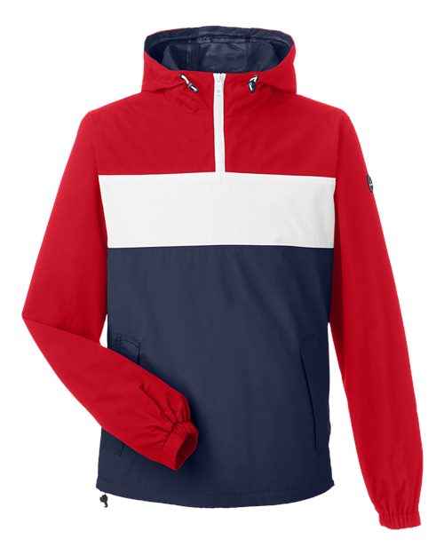 Nautica N17174 Unisex Windward Pullover Anorak #color_TRU RED/ NA NAVY