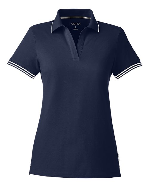 Nautica N17168 Ladies' Deck Polo #color_NAUTICA NAVY
