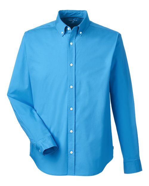 Nautica N17170 Men's Staysail Shirt #color_AZURE BLUE
